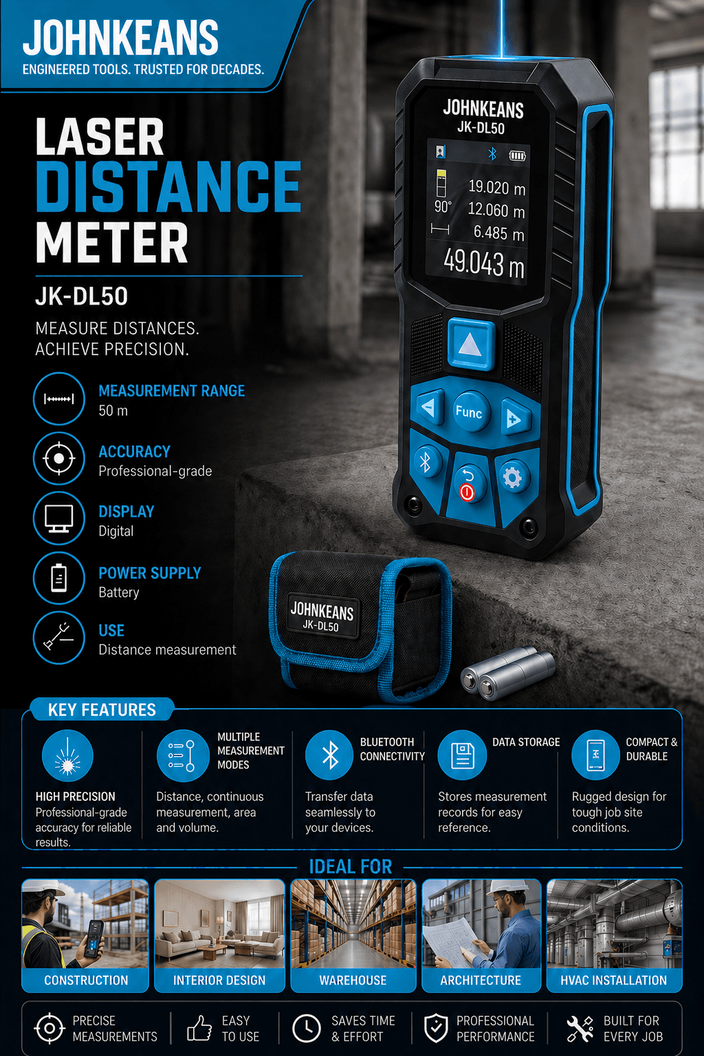 Johnkeans 50m Laser Distance Meter - Image 4