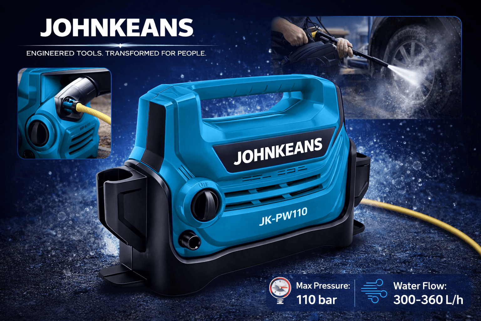 Johnkeans 110 Bar Compact Pressure Washer - Image 3
